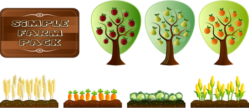 Imagine vectorială de pachet de culturi agricole simplu