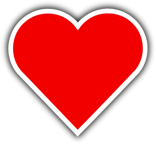 Vetor desenho do ícone de coração com sombra