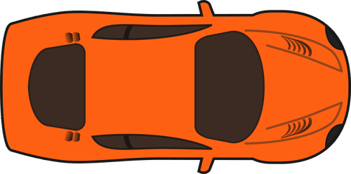 橙色赛车车矢量图像