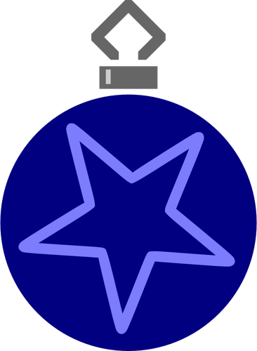 Blå julgranskula med stjärna