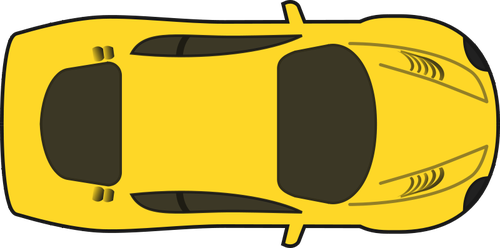 Keltainen kilpa-autovektori kuva