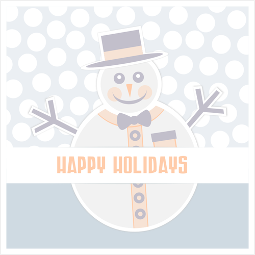 Snowman खुश छुट्टियाँ ग्रीटिंग कार्ड वेक्टर छवि