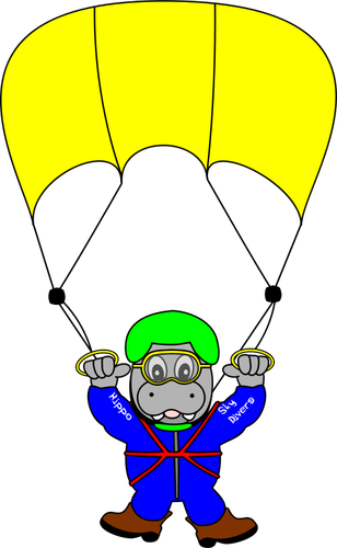 Fallskärmshoppare hippo vektorbild
