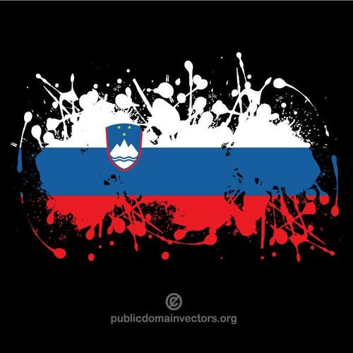 Bandera de Eslovenia sobre fondo negro