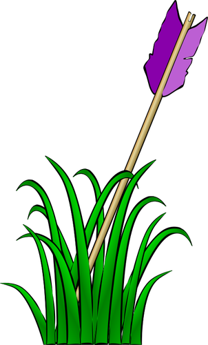 Flecha en la ilustración del vector de hierba