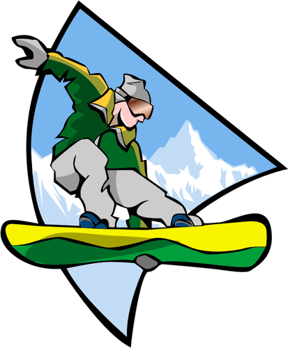 Uomo snowboard