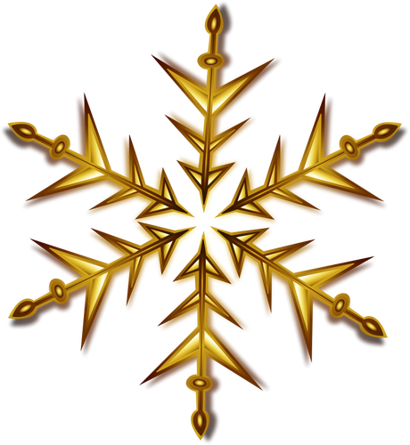 Ilustrasi vektor kepingan salju emas