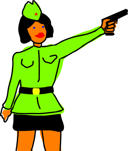 Karykatura kobiece żołnierz