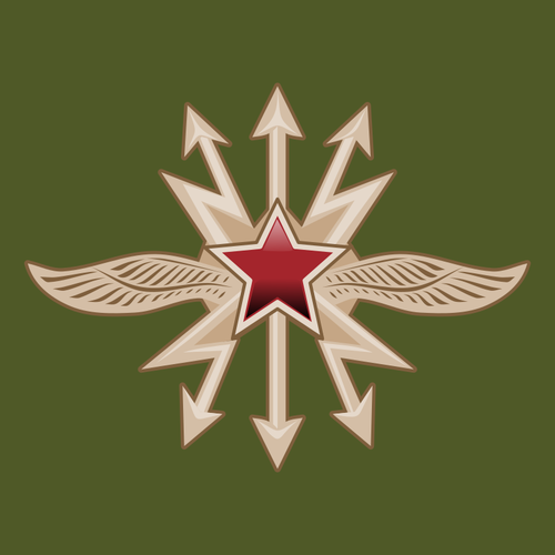 Emblema de la ilustración de vector de las tropas de la señal