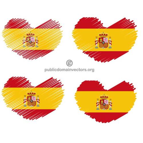 العلم الإسباني في شكل قلب