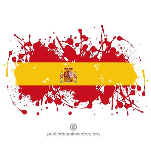 西班牙国旗墨水溅
