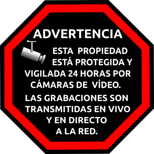 Immagine vettoriale spagnolo sicurezza sorveglianza autoadesivo