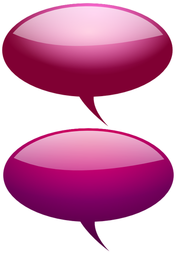 Pink and purple speech bubbles vector clip art