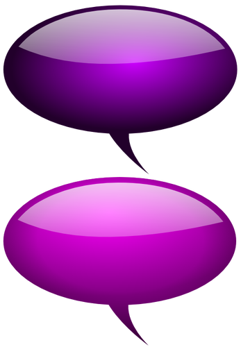Bolhas do discurso roxo com desenho vetorial de reflexões