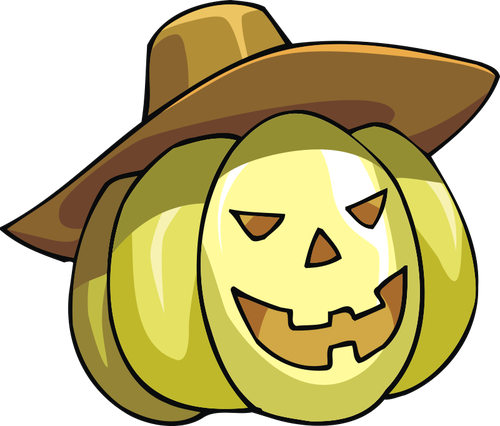 Векторное изображение мультфильма Хэллоуин тыква с hat