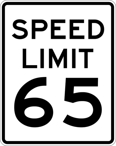 Límite de velocidad de 65