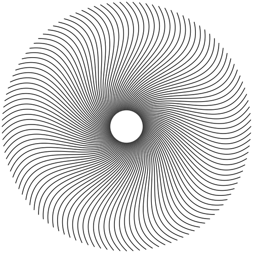 Spiraaliviivan ympyrävektoripiirustus