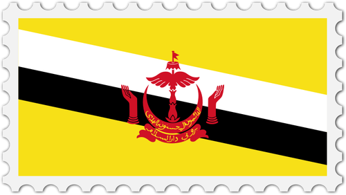 Bruneis flagg stempel