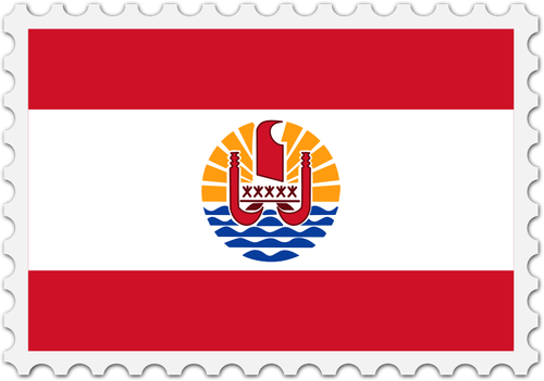 French Polynesia flag stamp