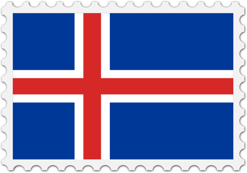 Islands flagga stämpel