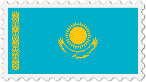 Марка флаг Казахстана