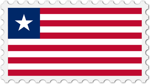 Liberia flag stamp