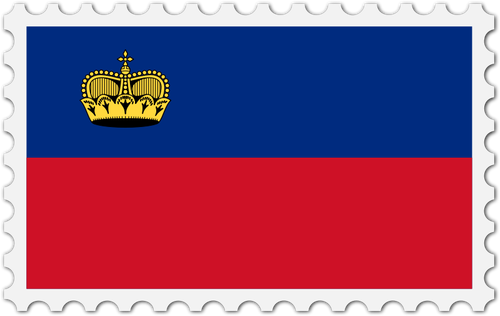 Drapelul Liechtensteinului timbru