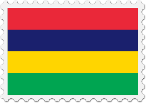 Mauritius flagg stempel