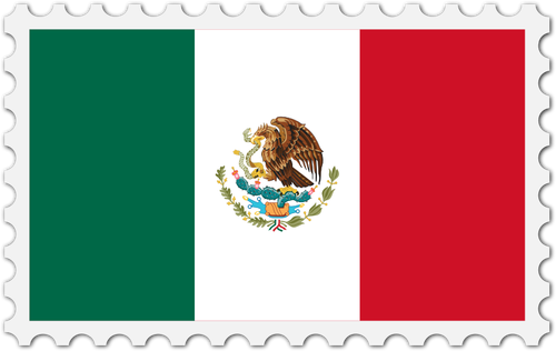 Bollo della bandierina del Messico