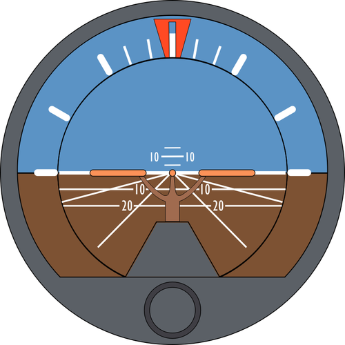 Ilustração em vetor do indicador de atitude do avião