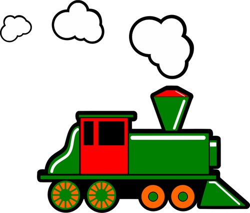 Train à vapeur en couleur