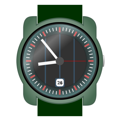 Analog wristwatch vector clip art