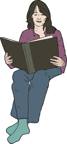 Grafika wektorowa kobiety czytanie