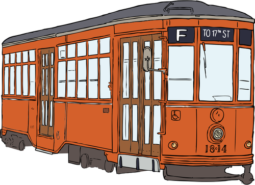 Milan streetcar vector drawing