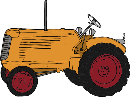 Vektor-Bild der alte Traktor in Farbe