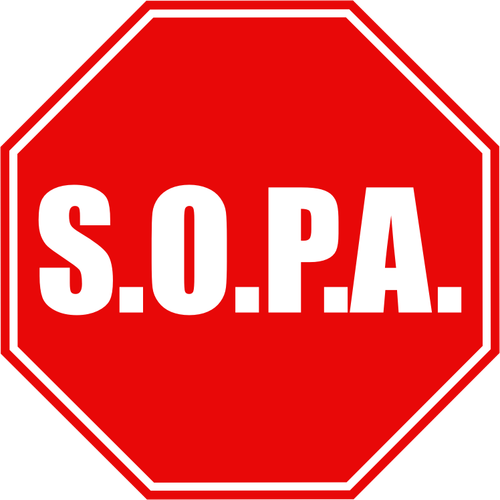 Ilustração em vetor S.O.P.A. símbolo.