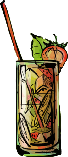 Mansikka mojito cocktail
