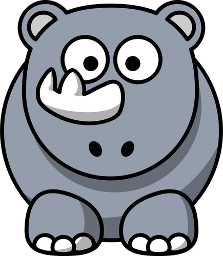 Imágenes Prediseñadas Vector del rinoceronte feliz de dibujos animados