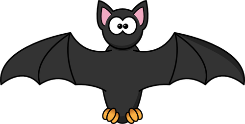 Cartone animato pipistrello con occhi inquietanti illustrazione vettoriale