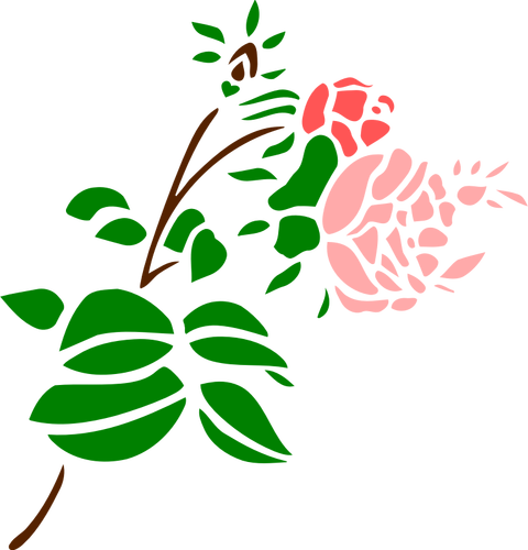 Tyylitelty vaaleanpunainen ruusu