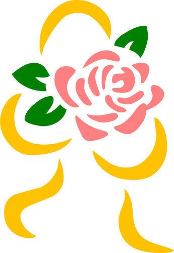 Tyylitelty ruusu siluetti