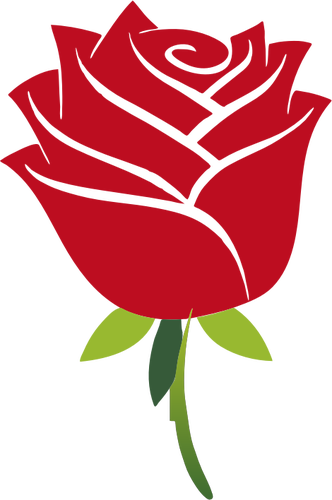 Tyylitelty punainen ruusu