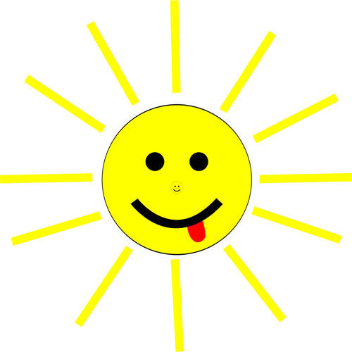 Fumetto clipart vettoriali di sole sorridente