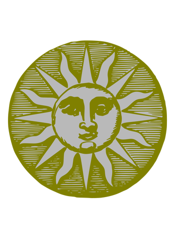 ビンテージ太陽のシンボル
