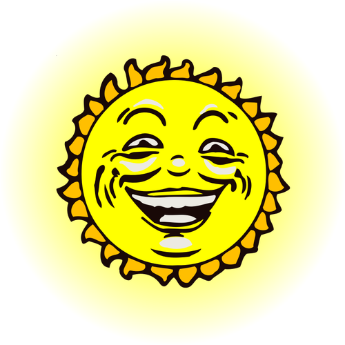 Gele lachende zon