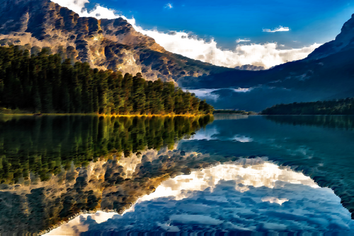 Lago canadiense surrealista