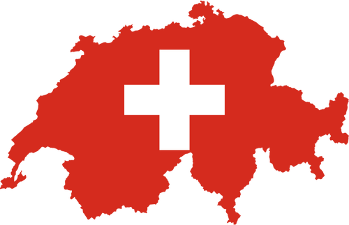 Bandeira e mapa de Suíça