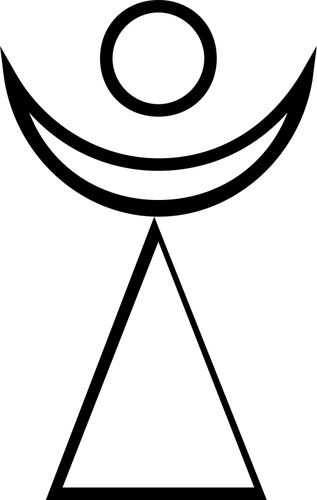 Antiguo símbolo religioso con media luna