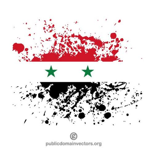Drapelul Siria în cerneală stropi forma