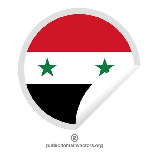圆的不干胶标签上的叙利亚国旗
